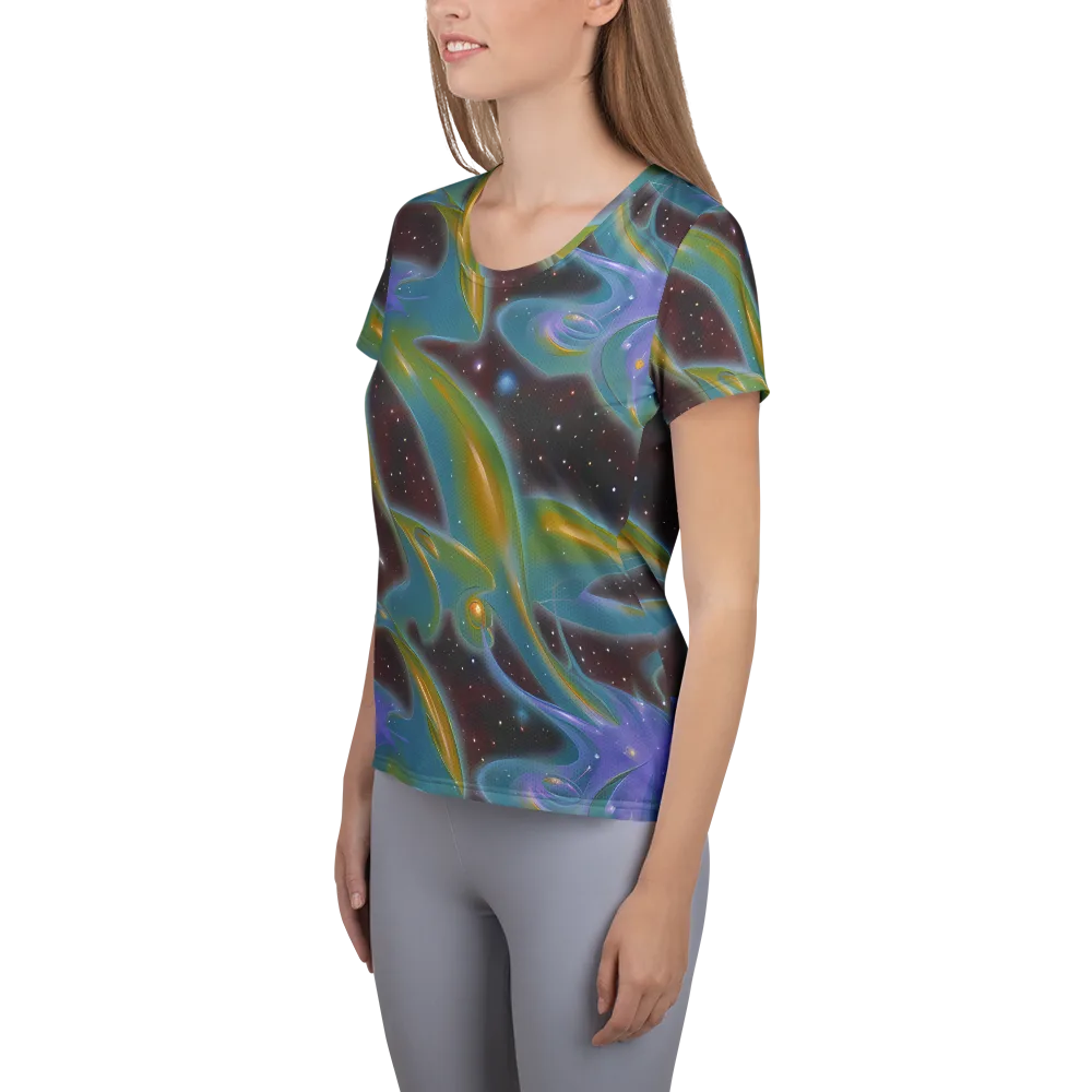 Stellar Bloom on Women's Athletic T-Shirt — Left