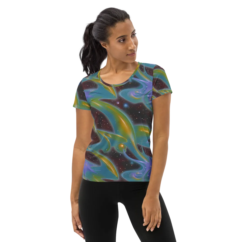 Stellar Bloom on Women's Athletic T-Shirt — Front
