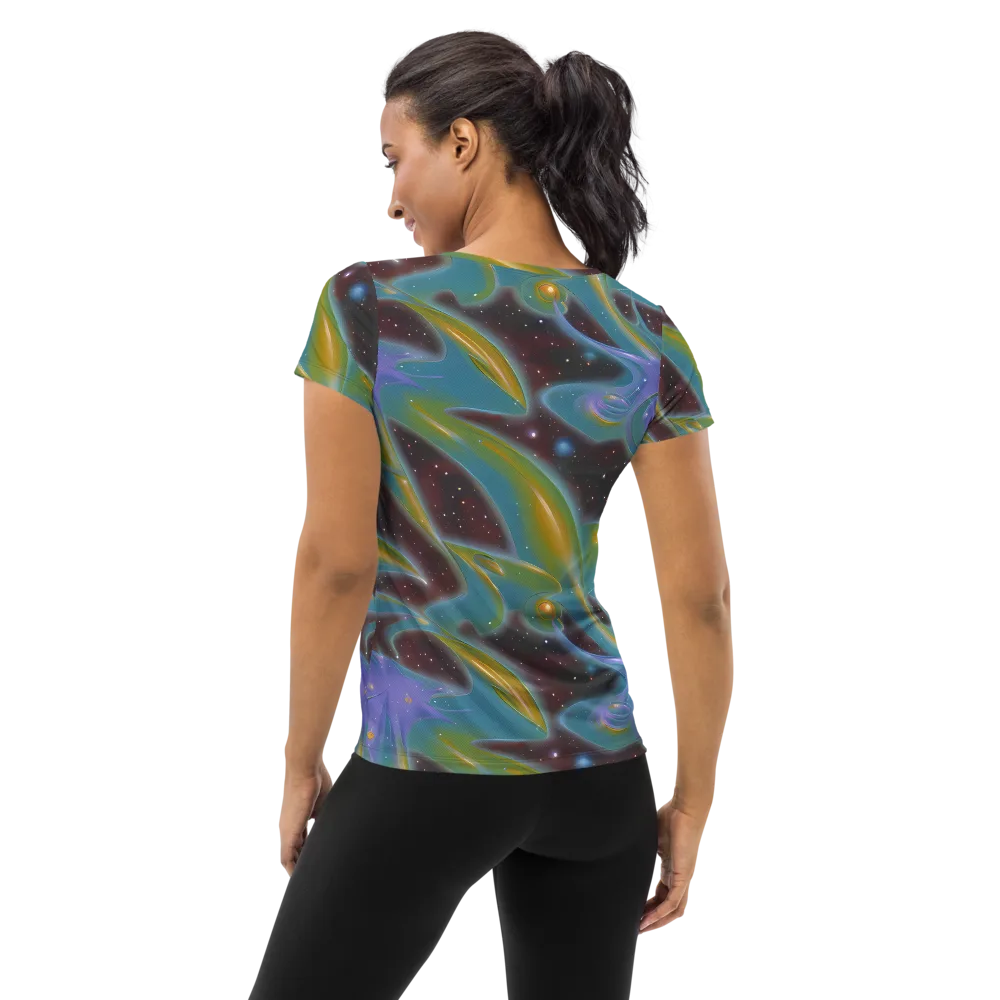 Stellar Bloom on Women's Athletic T-Shirt — Back