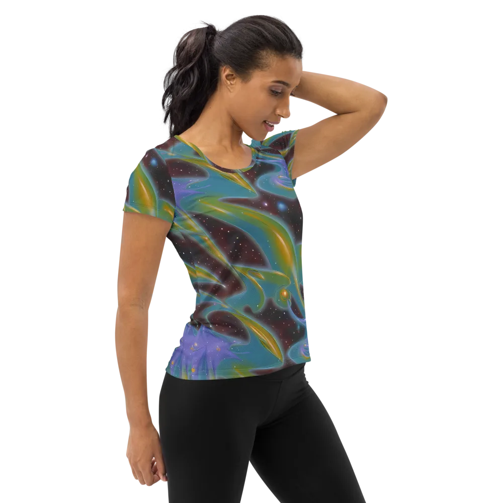 Stellar Bloom on Women's Athletic T-Shirt — Right