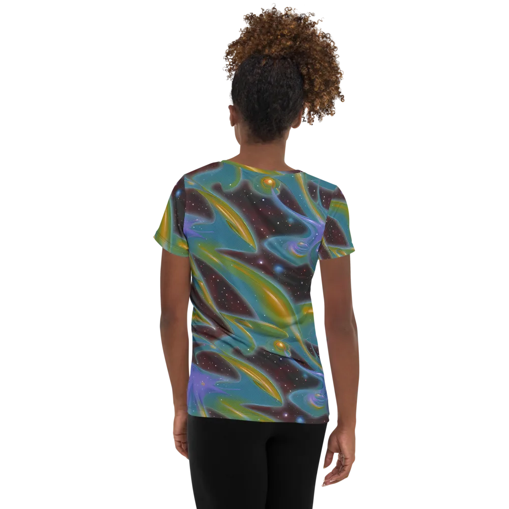 Stellar Bloom on Women's Athletic T-Shirt — Back