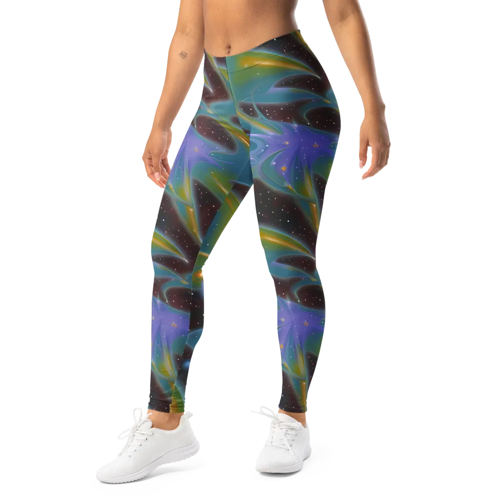 Stellar Bloom on Leggings — Left Front