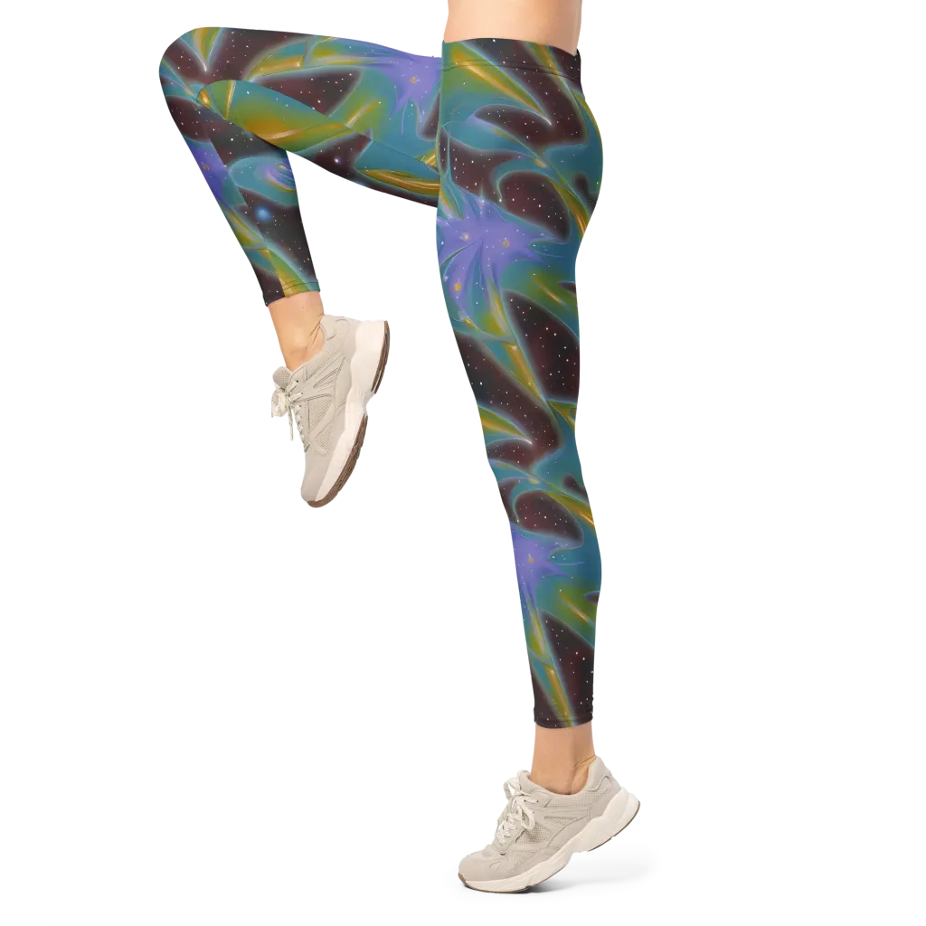 Stellar Bloom on Leggings — Left