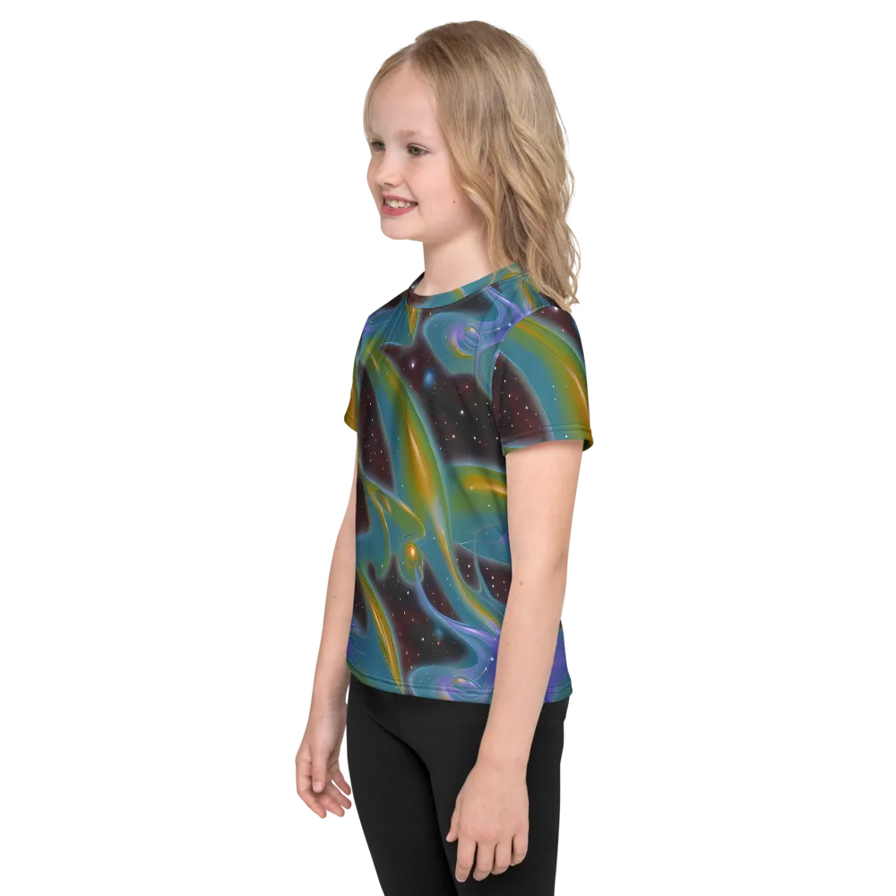 Stellar Bloom on Kids Crew Neck T-Shirt — Left