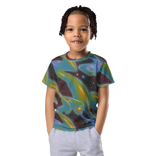 Stellar Bloom on a Kids Crew Neck T-Shirt