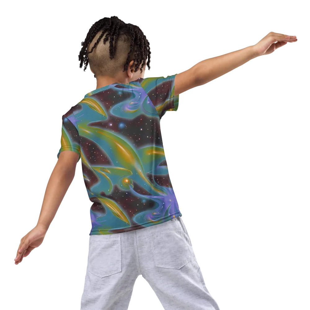 Stellar Bloom on Kids Crew Neck T-Shirt — Back