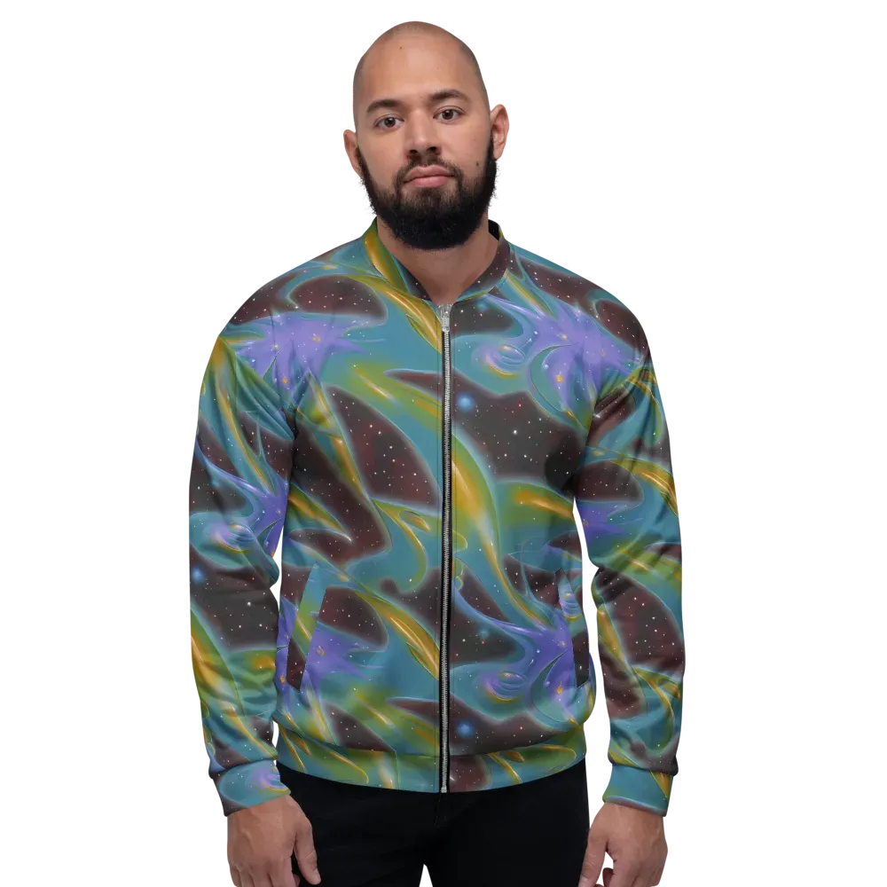 Stellar Bloom on Bomber Jacket — Front