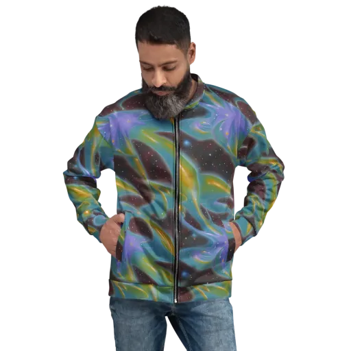 Stellar Bloom on a Bomber Jacket