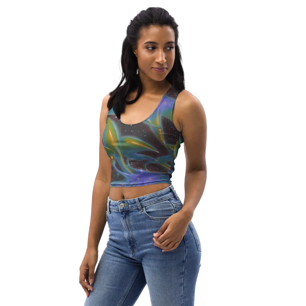 Stellar Bloom on Crop Top — Left Front