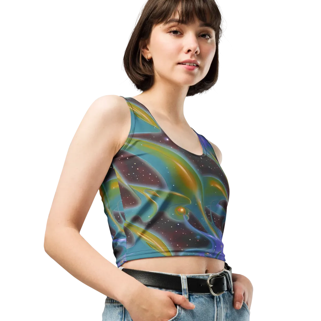 Stellar Bloom on Crop Top — Right Front