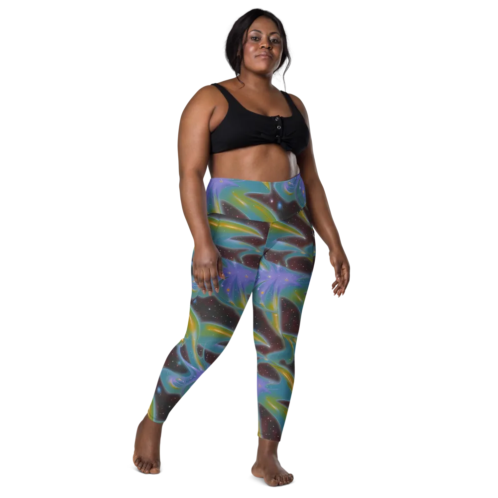 Stellar Bloom on Leggings with Pockets — Front
