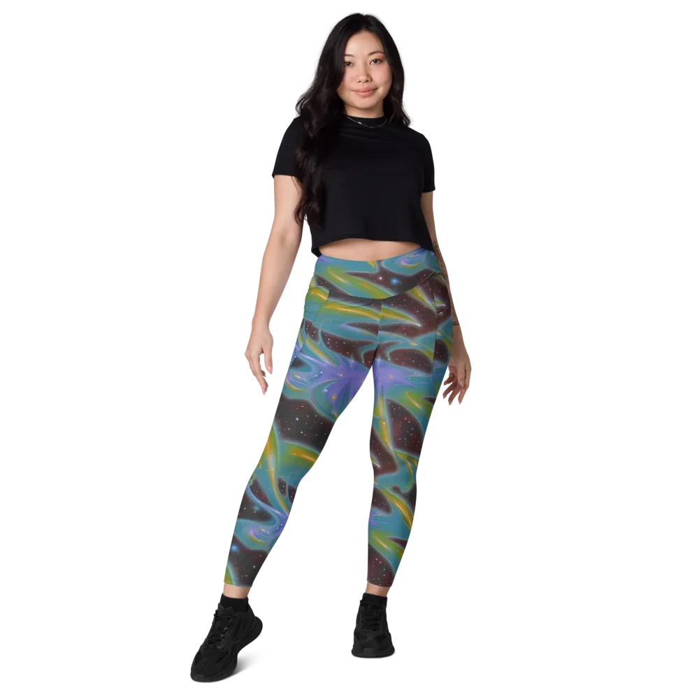 Stellar Bloom on Leggings with Pockets — Front