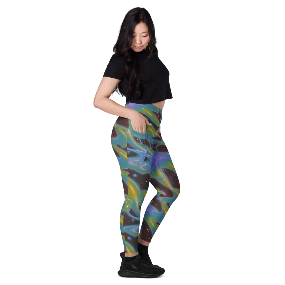 Stellar Bloom on Leggings with Pockets — Right