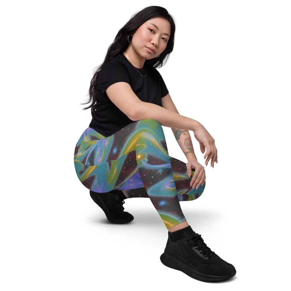 Stellar Bloom on Leggings with Pockets — Right Front