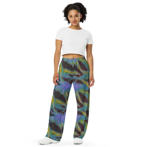 Stellar Bloom on a Wide-Leg Pants