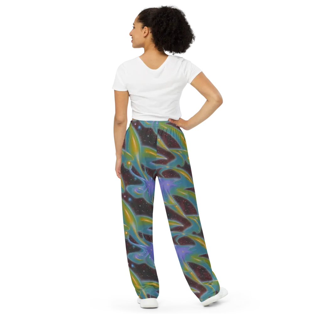 Stellar Bloom on Wide-Leg Pants — Back