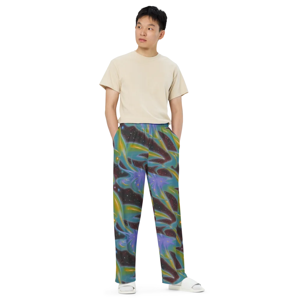 Stellar Bloom on Wide-Leg Pants — Front