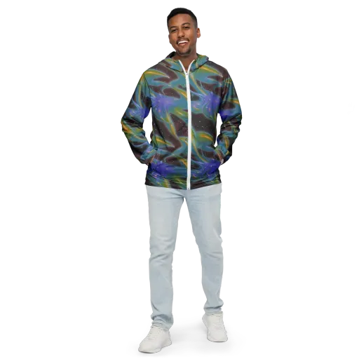 Stellar Bloom on a Men's Windbreaker