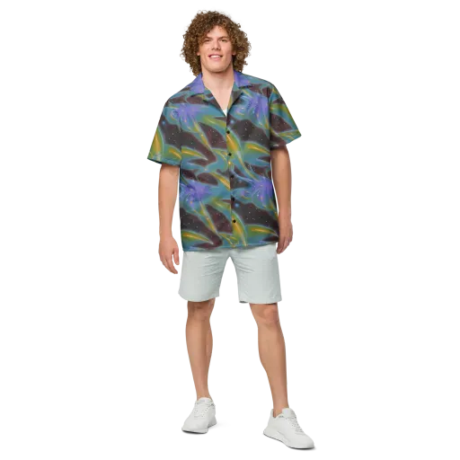 Stellar Bloom on a Button Shirt