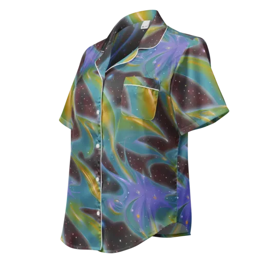 Stellar Bloom on a Women's Short Sleeve Pajama Top