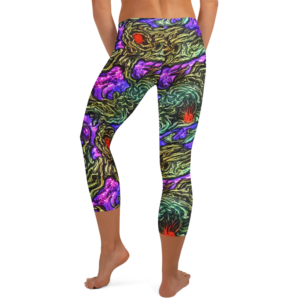 Violet Inferno on Capri Leggings — Back