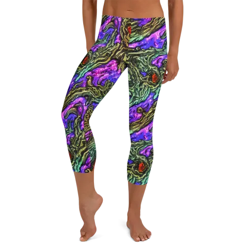 Violet Inferno on a Capri Leggings
