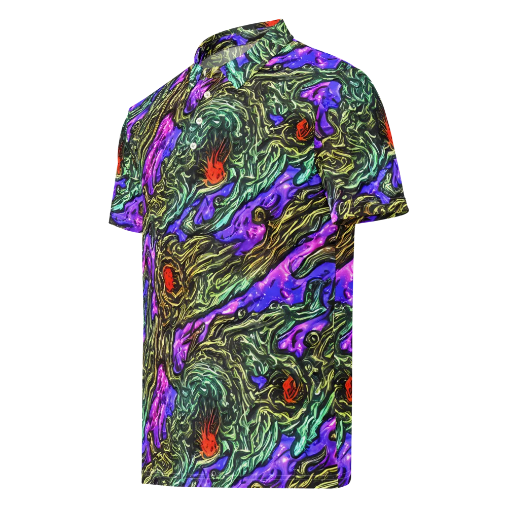 Violet Inferno on Men's Slim Fit Polo Shirt — Left Front