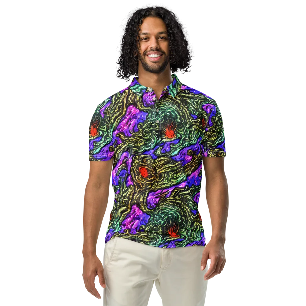 Violet Inferno on Men's Slim Fit Polo Shirt — Front