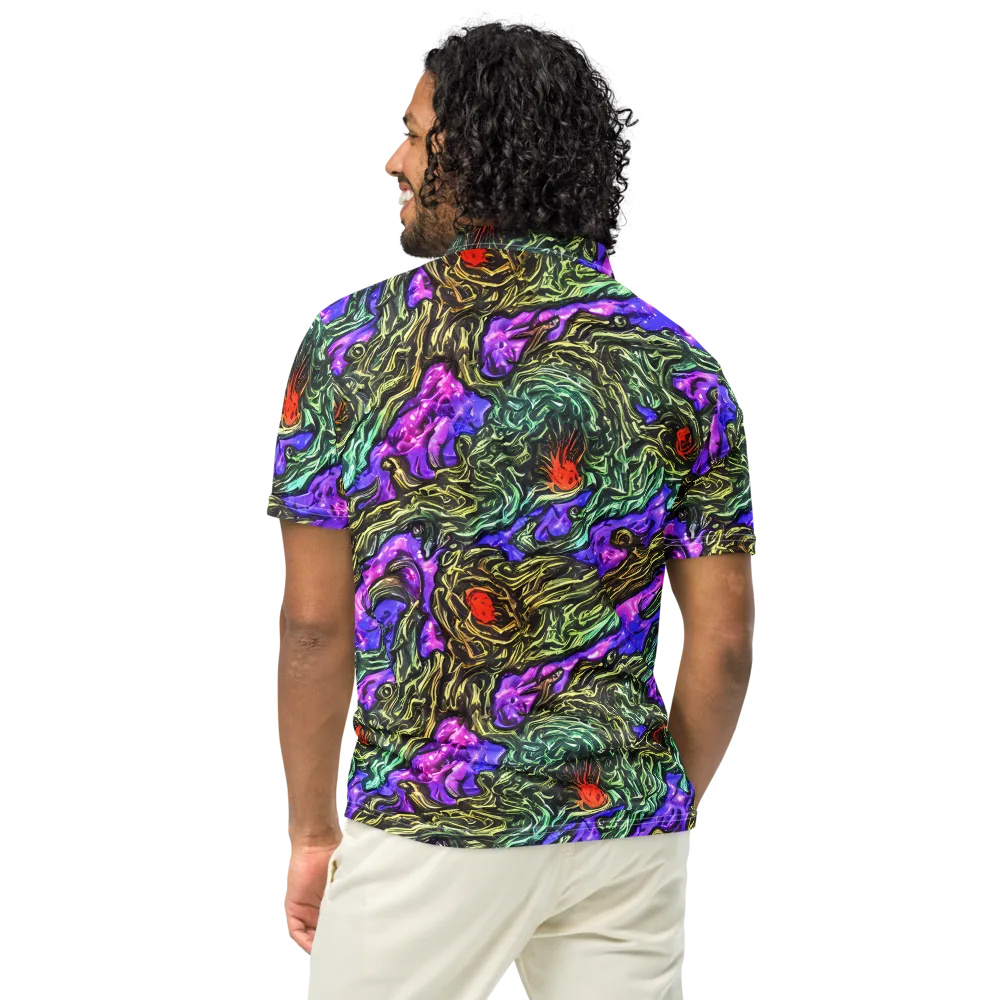 Violet Inferno on Men's Slim Fit Polo Shirt — Back