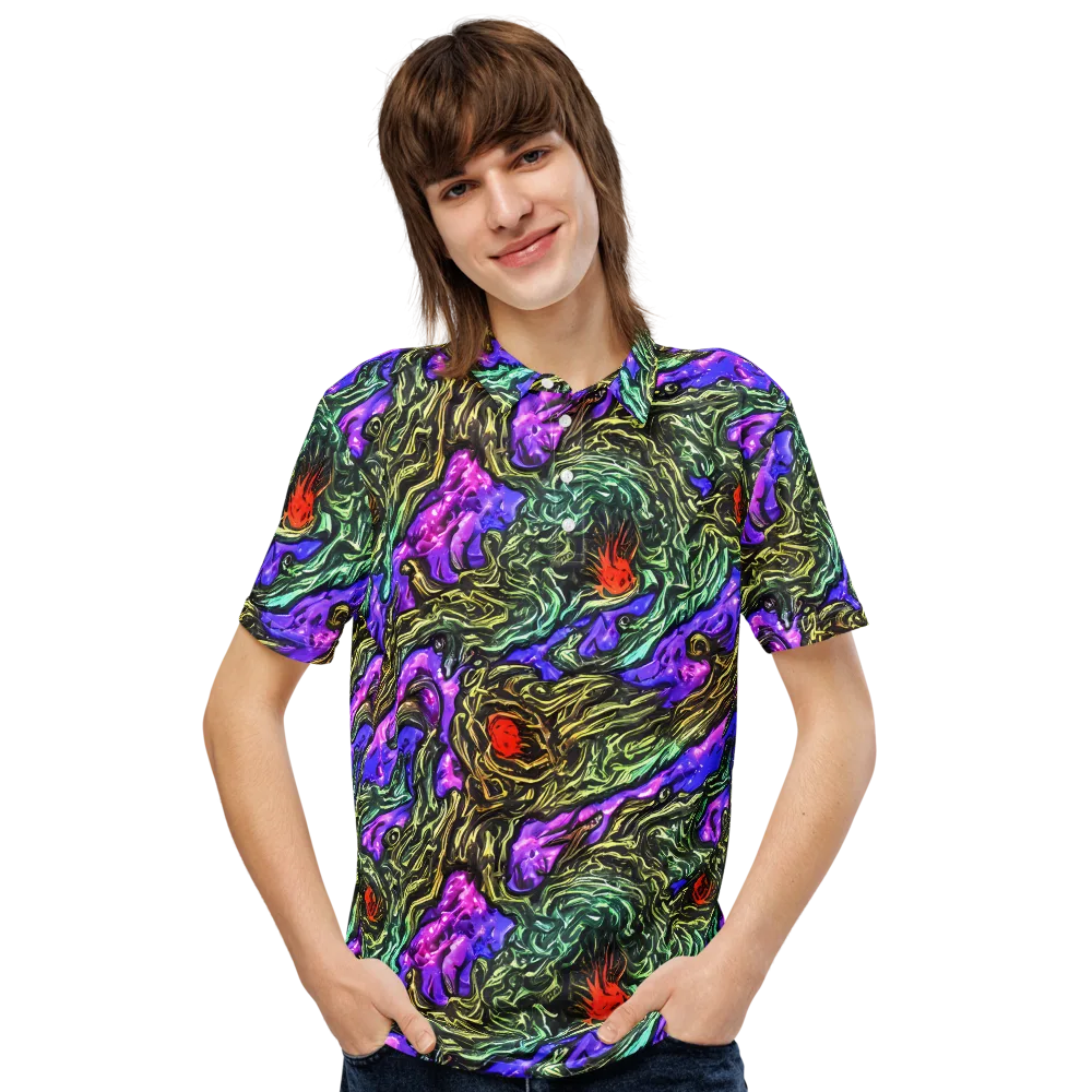 Violet Inferno on Men's Slim Fit Polo Shirt — Front