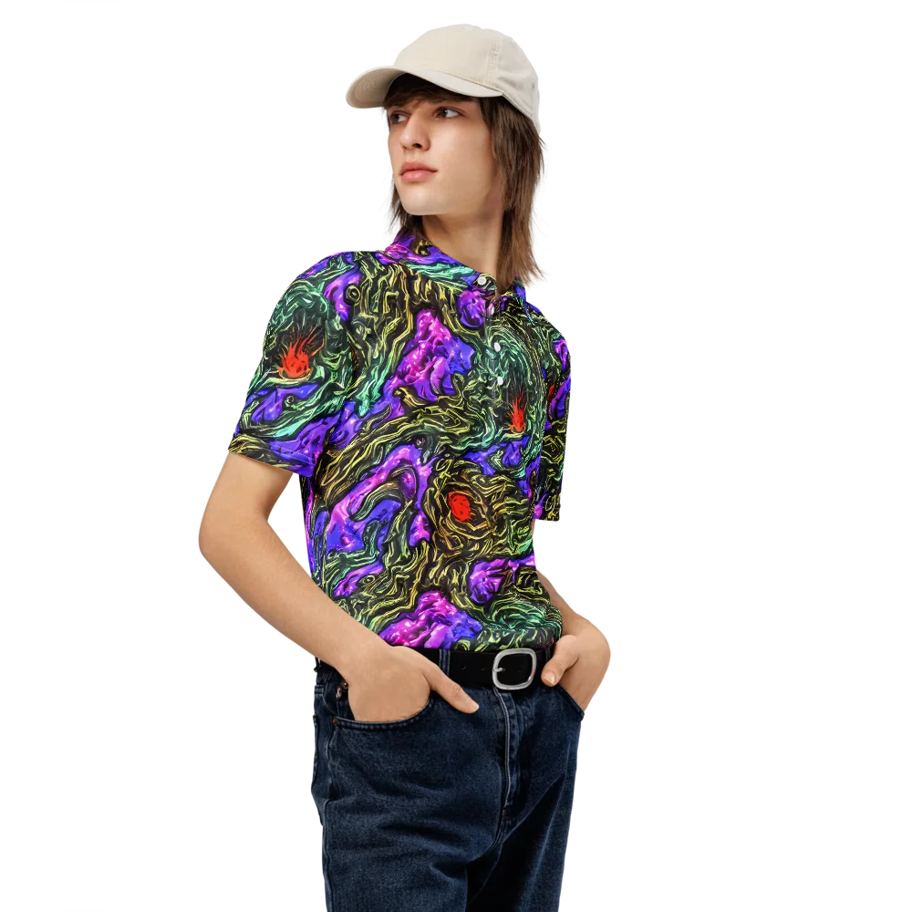 Violet Inferno on Men's Slim Fit Polo Shirt — Right Front