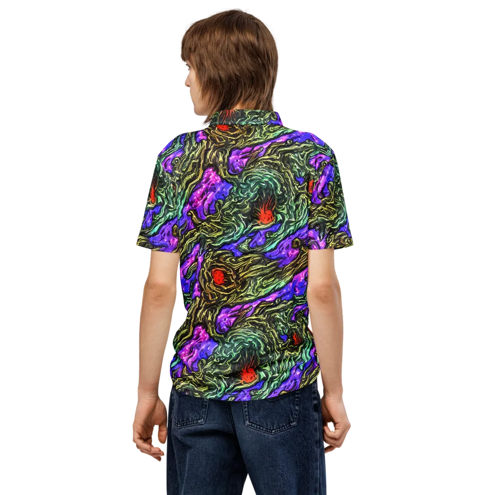 Violet Inferno on Men's Slim Fit Polo Shirt — Back