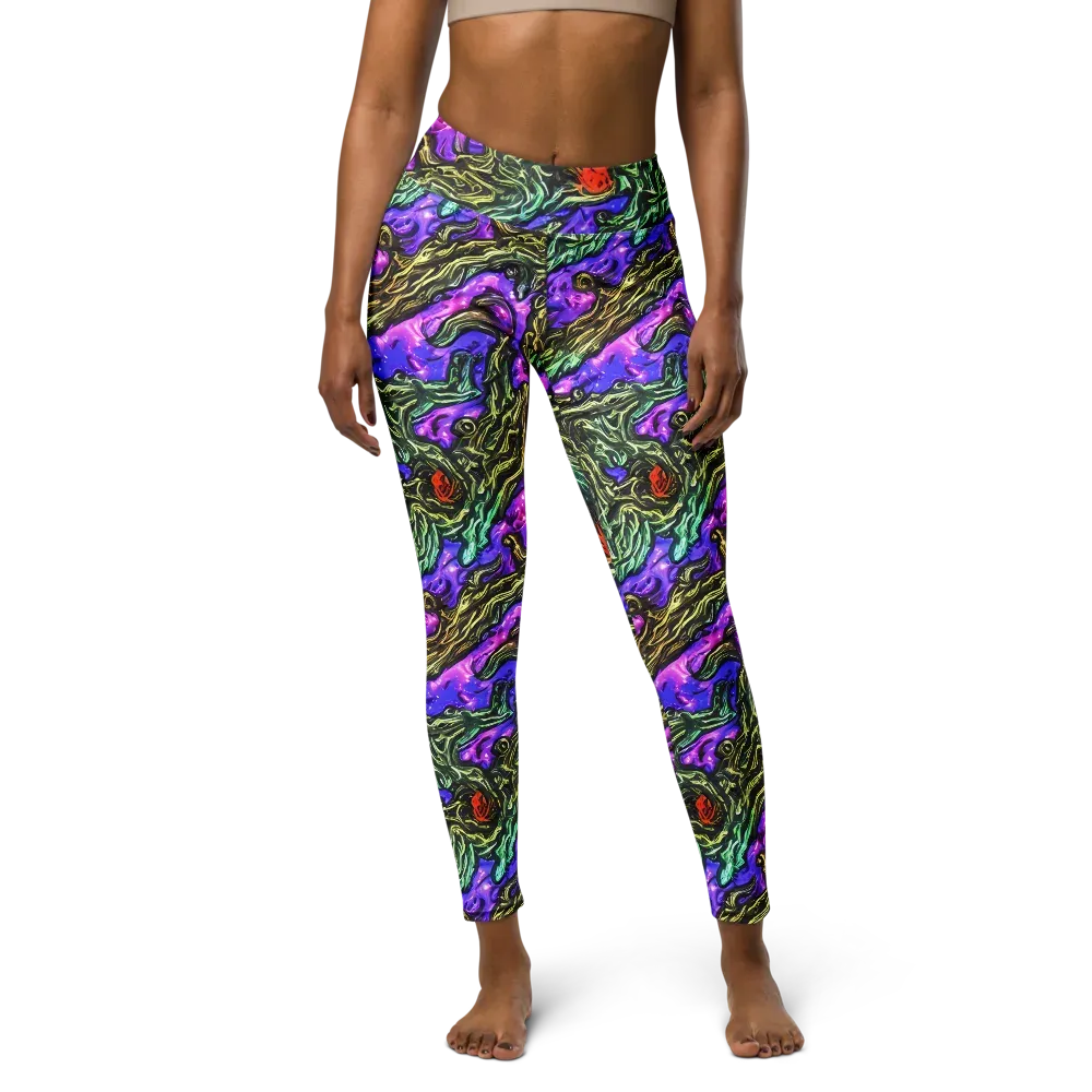 Violet Inferno on Yoga Leggings — Front