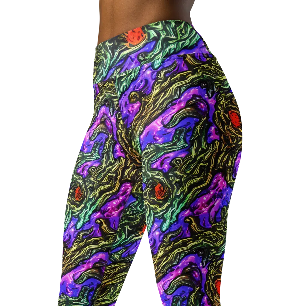 Violet Inferno on Yoga Leggings — Left Front