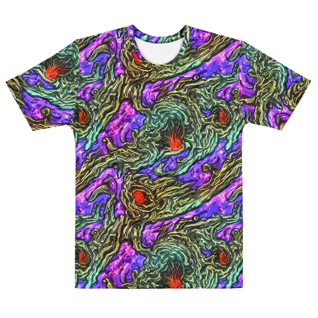 Violet Inferno on Men's Cotton Crew Neck T-Shirt — Front