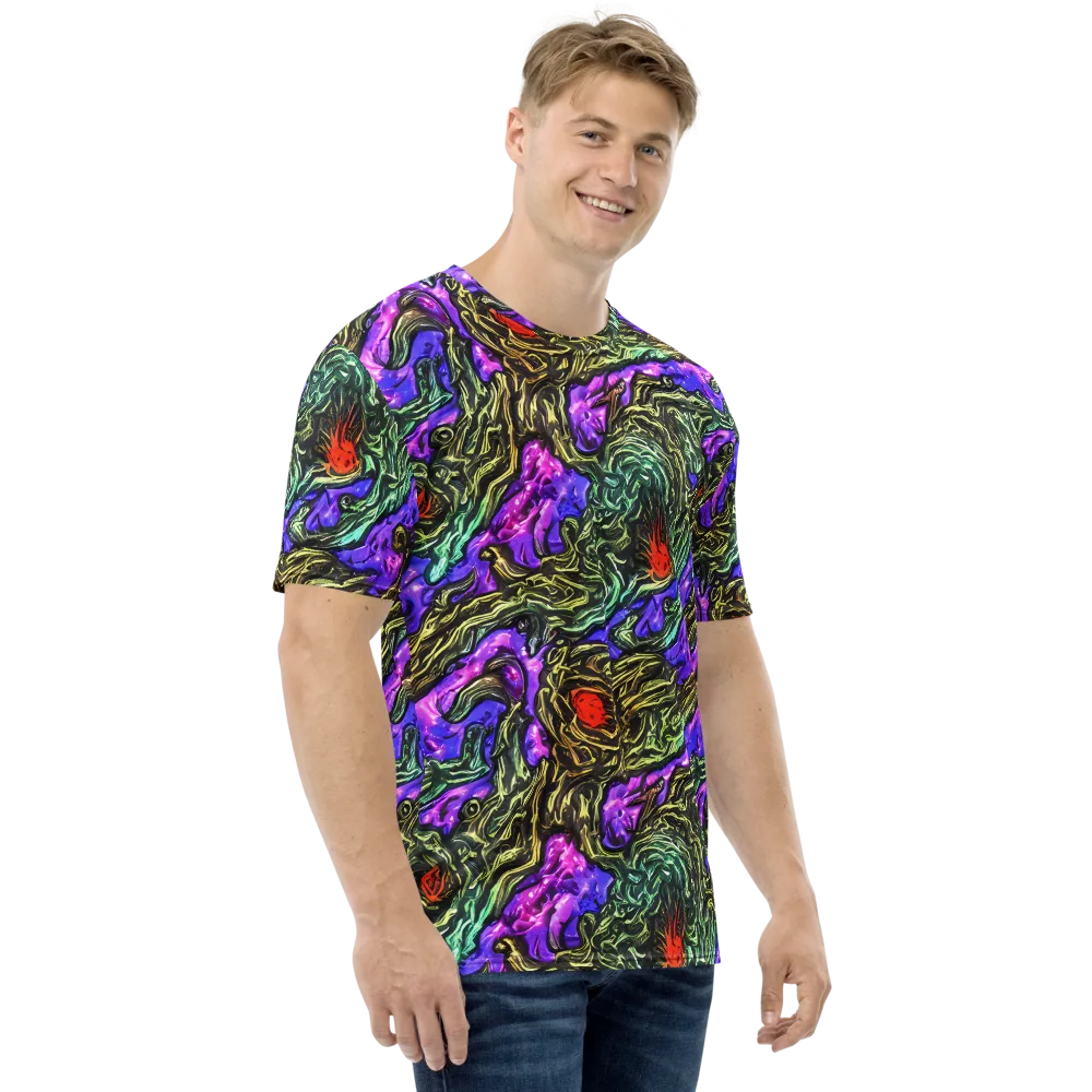 Violet Inferno on Men's Crew Neck T-Shirt — Right