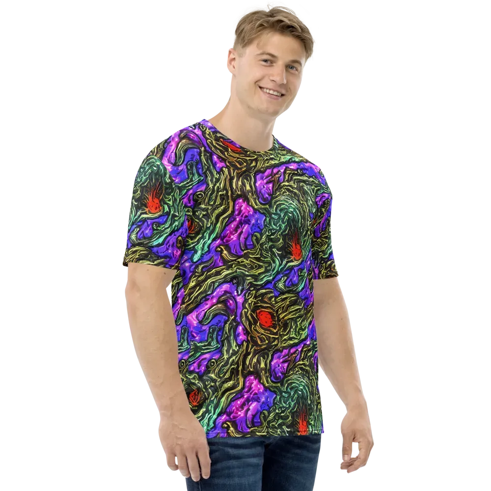 Violet Inferno on Men's Crew Neck T-Shirt — Right