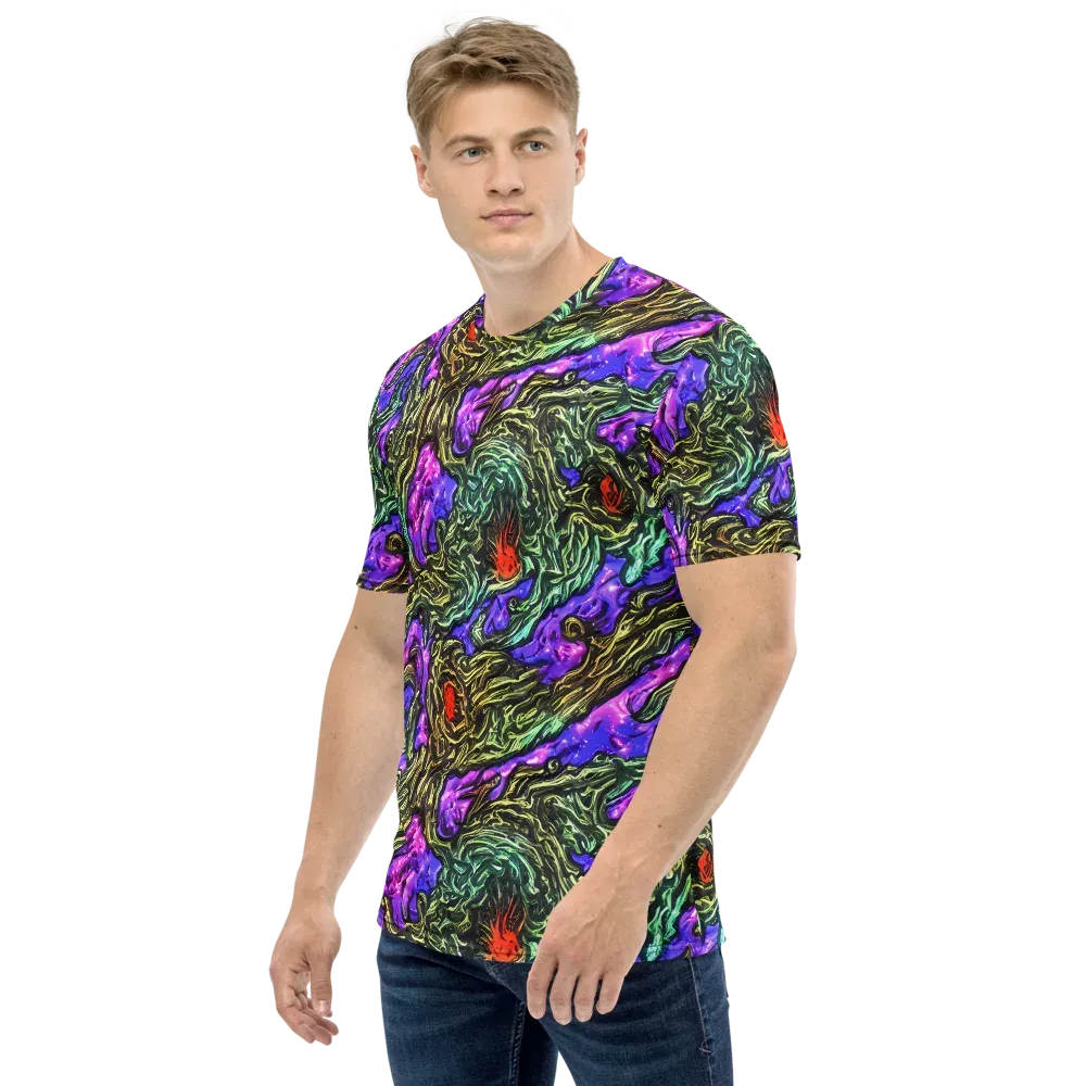 Violet Inferno on Men's Crew Neck T-Shirt — Left