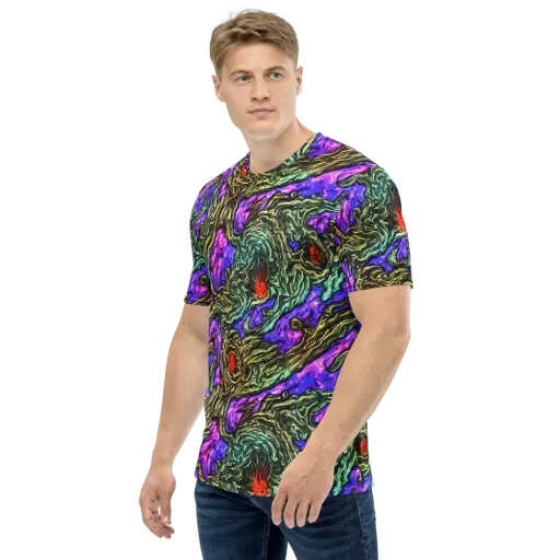 Violet Inferno on a Men's Crew Neck T-Shirt