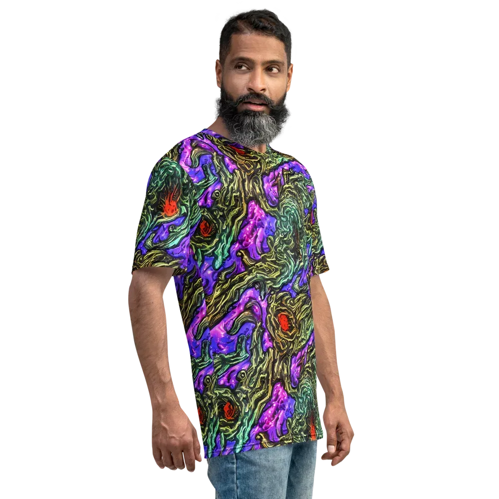 Violet Inferno on Men's Crew Neck T-Shirt — Right