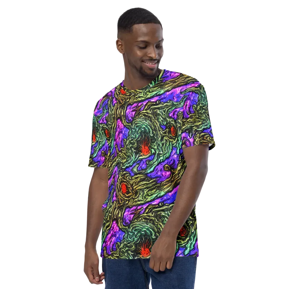 Violet Inferno on Men's Crew Neck T-Shirt — Left