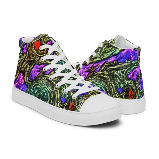 Violet Inferno on a Men's High Top Canvas Shoes