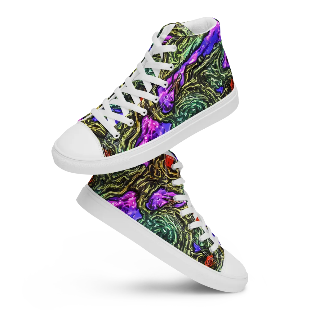 Violet Inferno on Men's High Top Canvas Shoes — Front