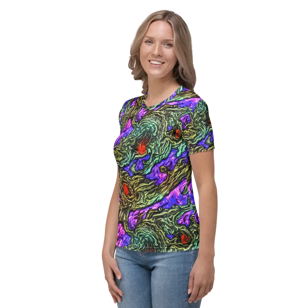 Violet Inferno on Women's Crew Neck T-Shirt — Left