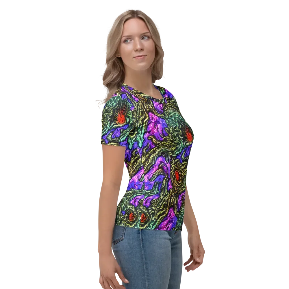 Violet Inferno on Women's Crew Neck T-Shirt — Right