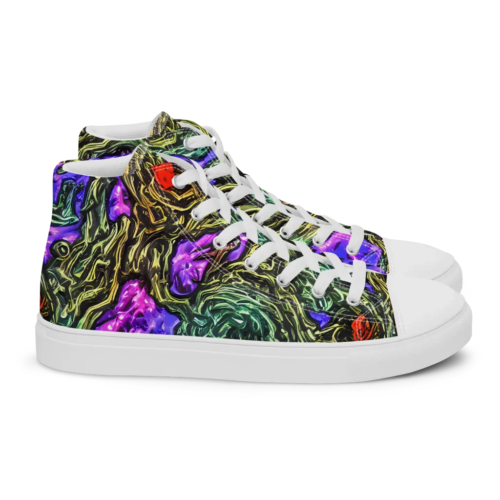Violet Inferno on Women's High Top Canvas Shoes — Right