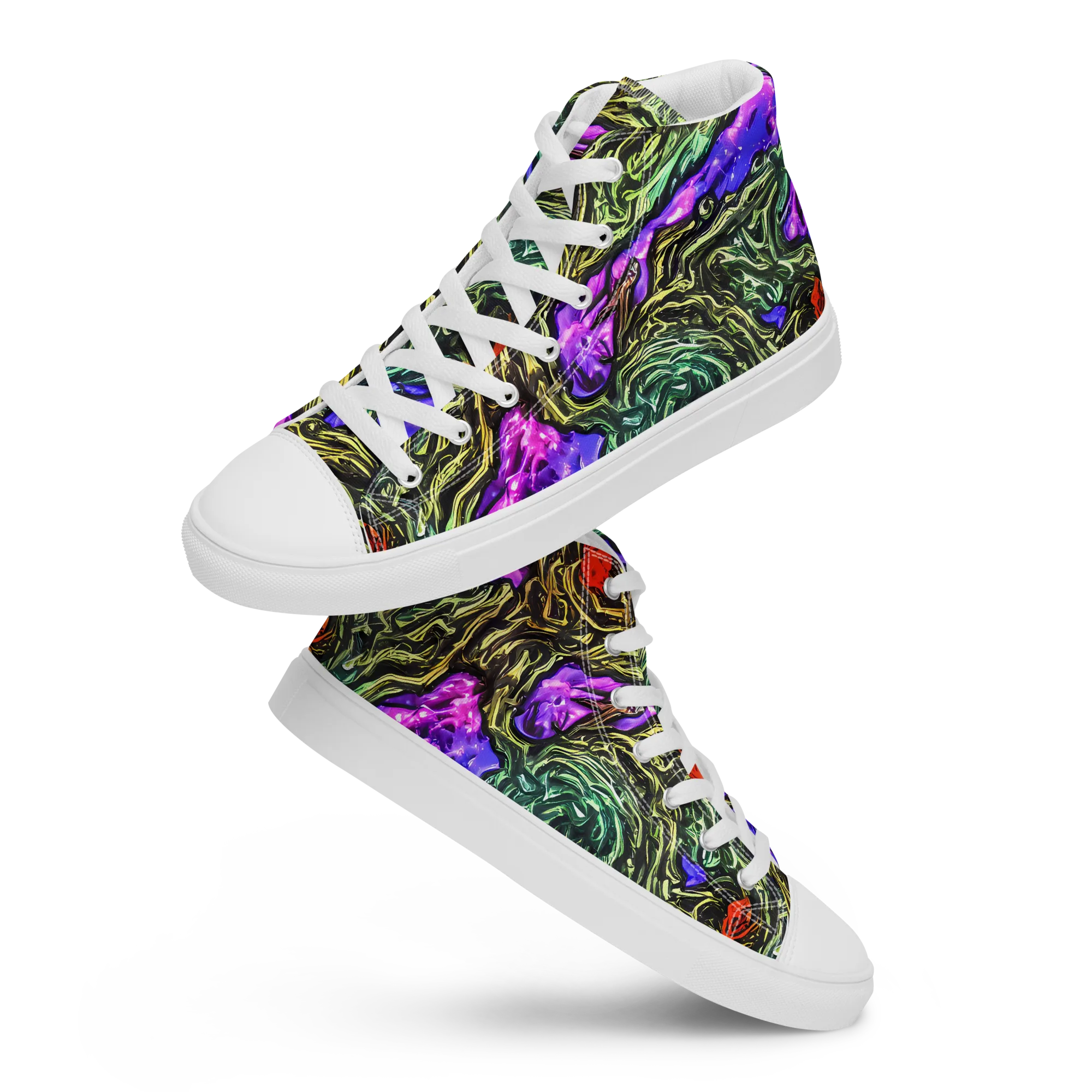 Violet Inferno on Women's High Top Canvas Shoes — Front