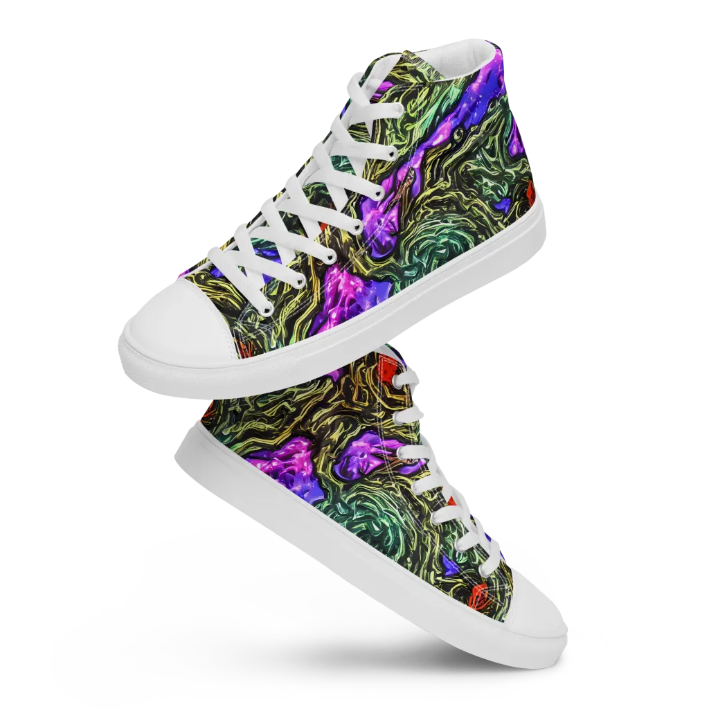 Violet Inferno on Women's High Top Canvas Shoes — Front