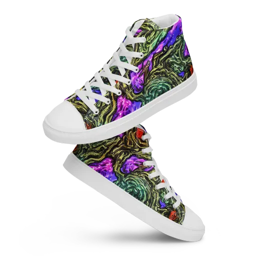 Violet Inferno on a Women's High Top Canvas Shoes