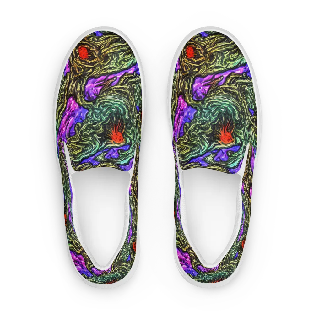 Violet Inferno on Men's Slip-On Canvas Shoes — Front